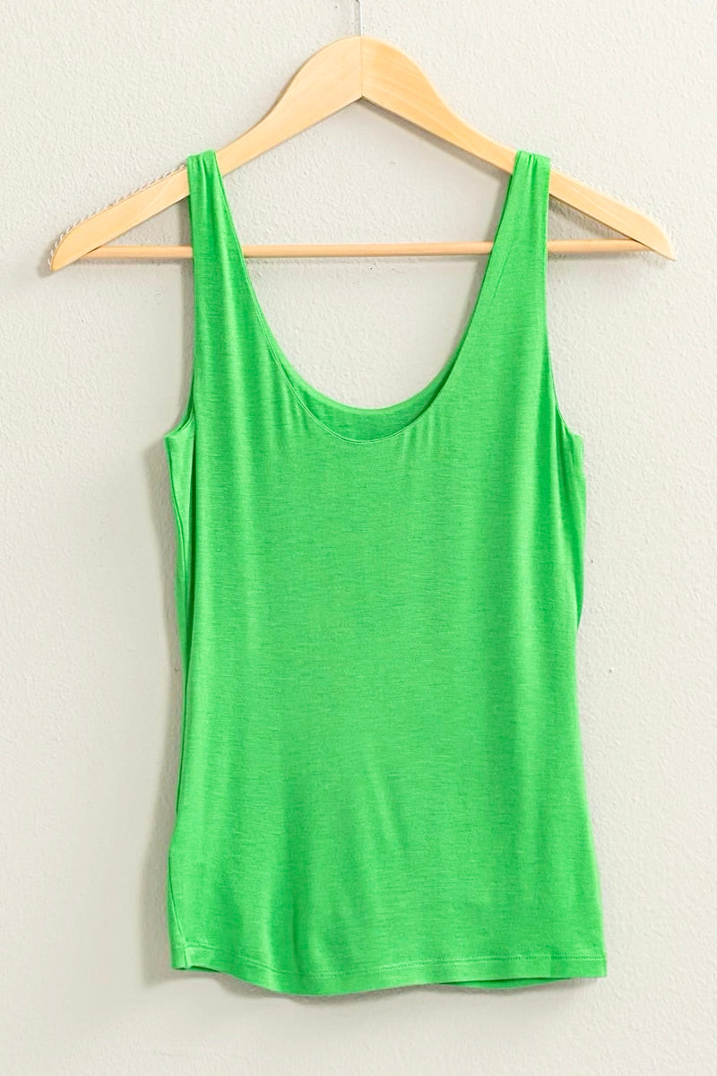 Back to Basics Scoop Neck Top - Green-100 Sleeveless Tops-HYFVE-Coastal Bloom Boutique, find the trendiest versions of the popular styles and looks Located in Indialantic, FL
