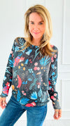 Nocturne Fox Italian St Tropez Sweater-140 Sweaters-Italianissimo-Coastal Bloom Boutique, find the trendiest versions of the popular styles and looks Located in Indialantic, FL
