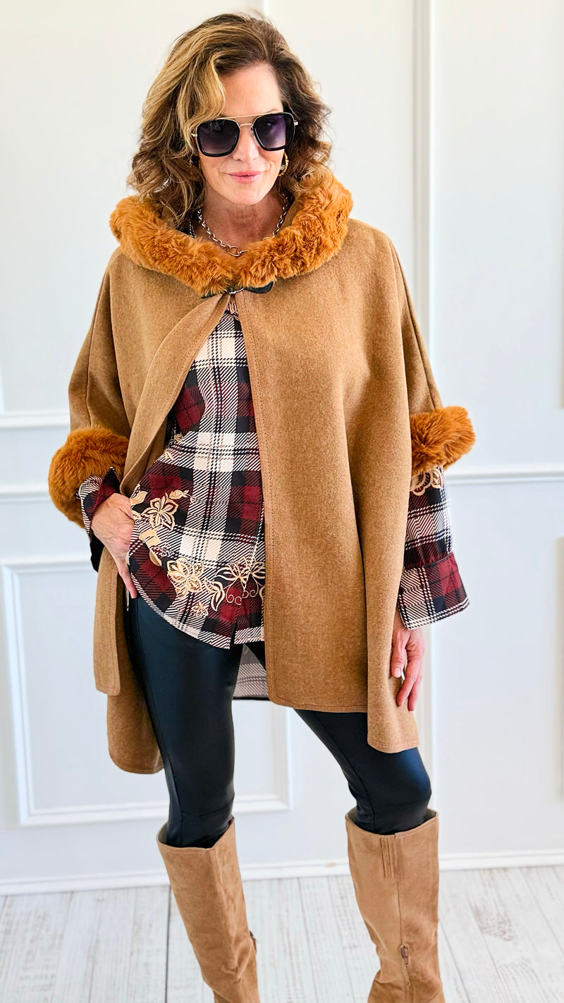 Wrapped in Warmth and Elegance Cape-160 Jackets-Original USA-Coastal Bloom Boutique, find the trendiest versions of the popular styles and looks Located in Indialantic, FL