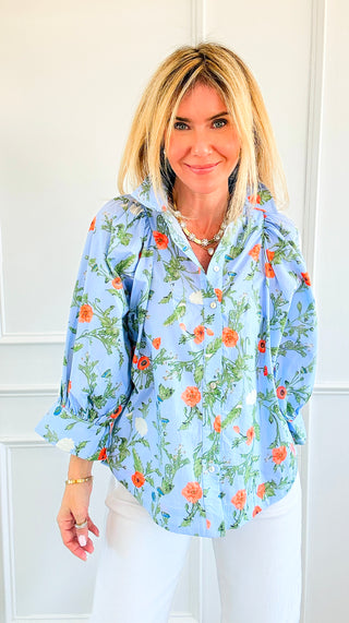 Petal Poise Button Down Top