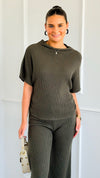 The Art of Staying In Set - Dark Olive-210 Loungewear/Sets-Zenana-Coastal Bloom Boutique, find the trendiest versions of the popular styles and looks Located in Indialantic, FL