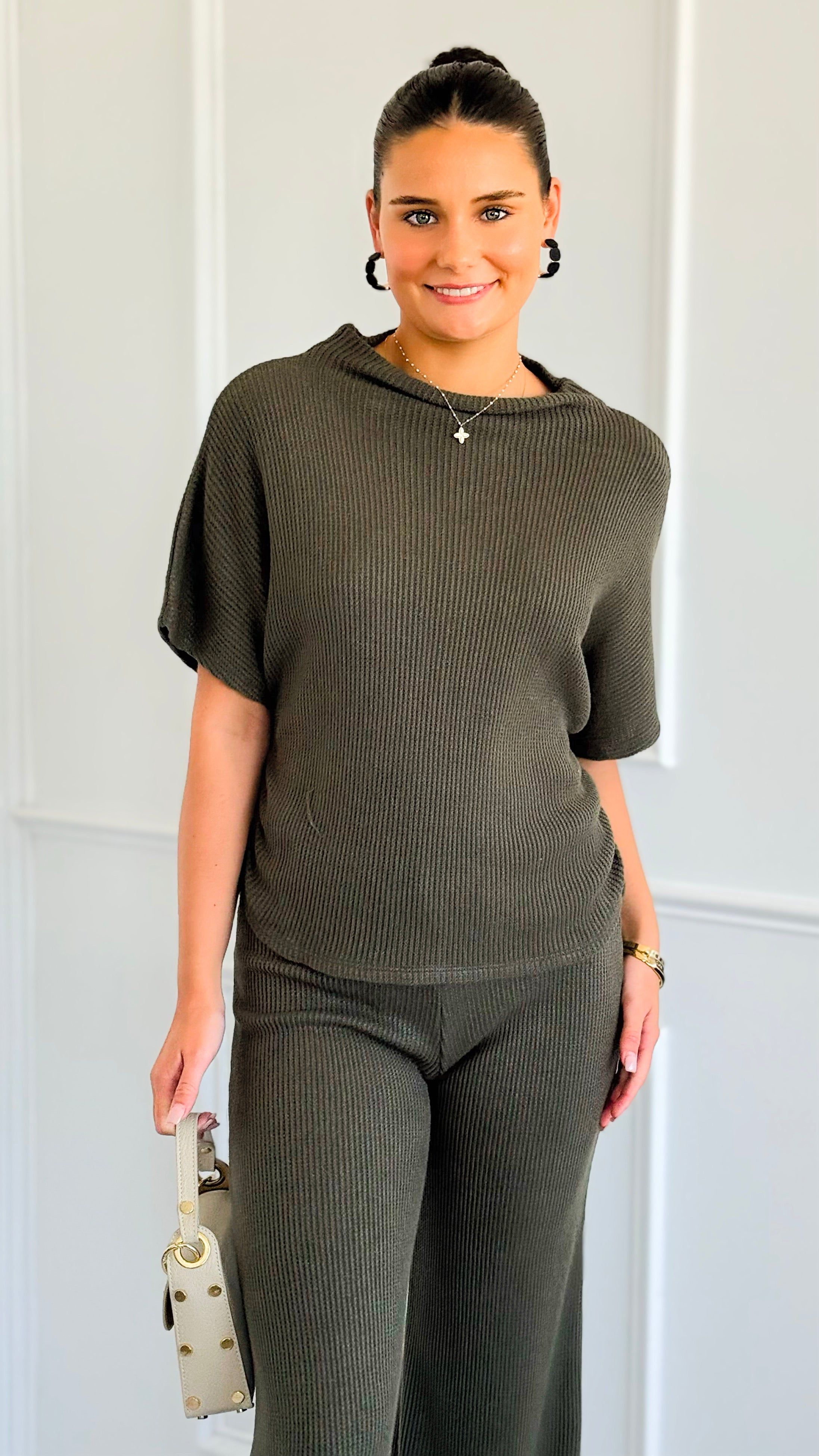 The Art of Staying In Set - Dark Olive-210 Loungewear/Sets-Zenana-Coastal Bloom Boutique, find the trendiest versions of the popular styles and looks Located in Indialantic, FL