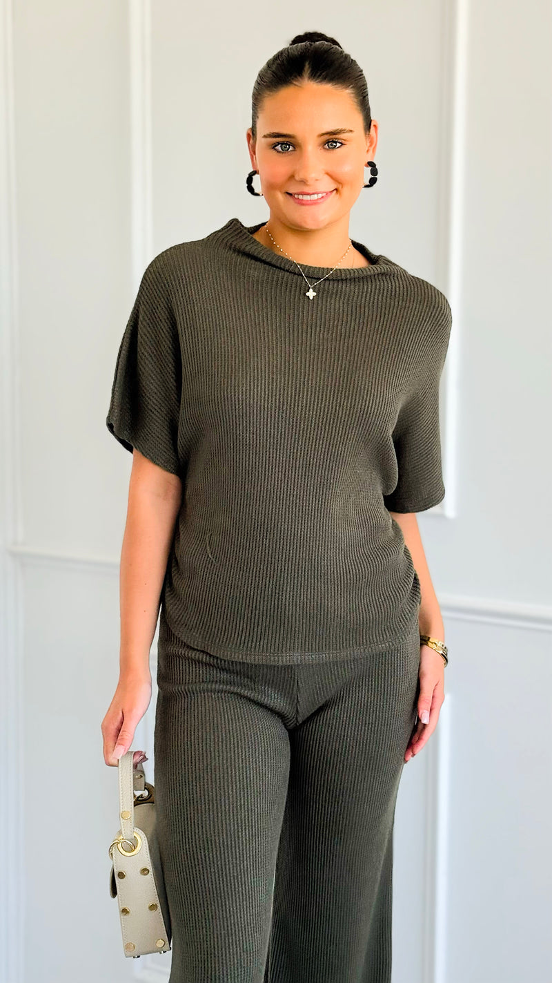 The Art of Staying In Set - Dark Olive-210 Loungewear/Sets-Zenana-Coastal Bloom Boutique, find the trendiest versions of the popular styles and looks Located in Indialantic, FL