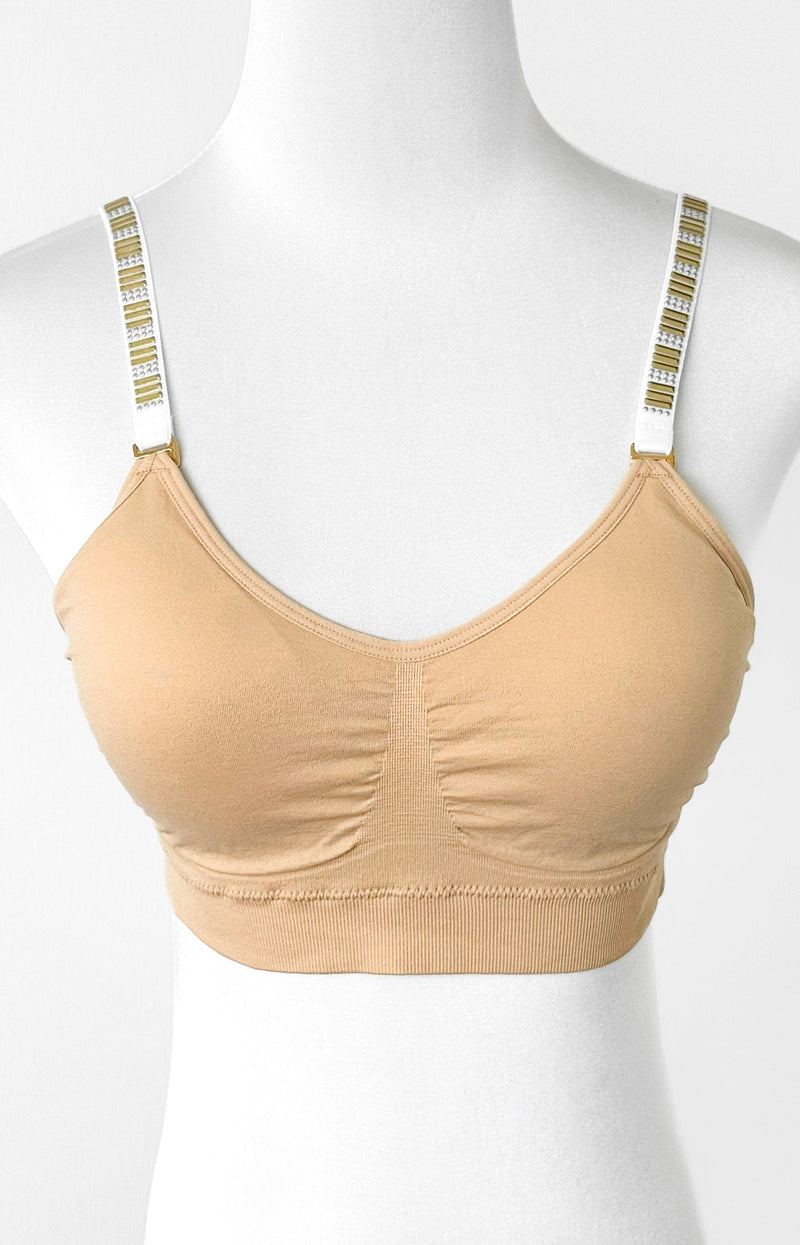 Strap Situation Bra - Nude W Dashes & Dots-220 Intimates-Strap-its-Coastal Bloom Boutique, find the trendiest versions of the popular styles and looks Located in Indialantic, FL