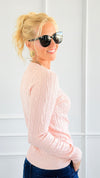 Hailey Knit Pullover Top - Dusty Pink-140 Sweaters-Cielo-Coastal Bloom Boutique, find the trendiest versions of the popular styles and looks Located in Indialantic, FL