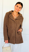 Cozy Up Sherpa Coat - Mocha-160 Jackets-26 International-Coastal Bloom Boutique, find the trendiest versions of the popular styles and looks Located in Indialantic, FL