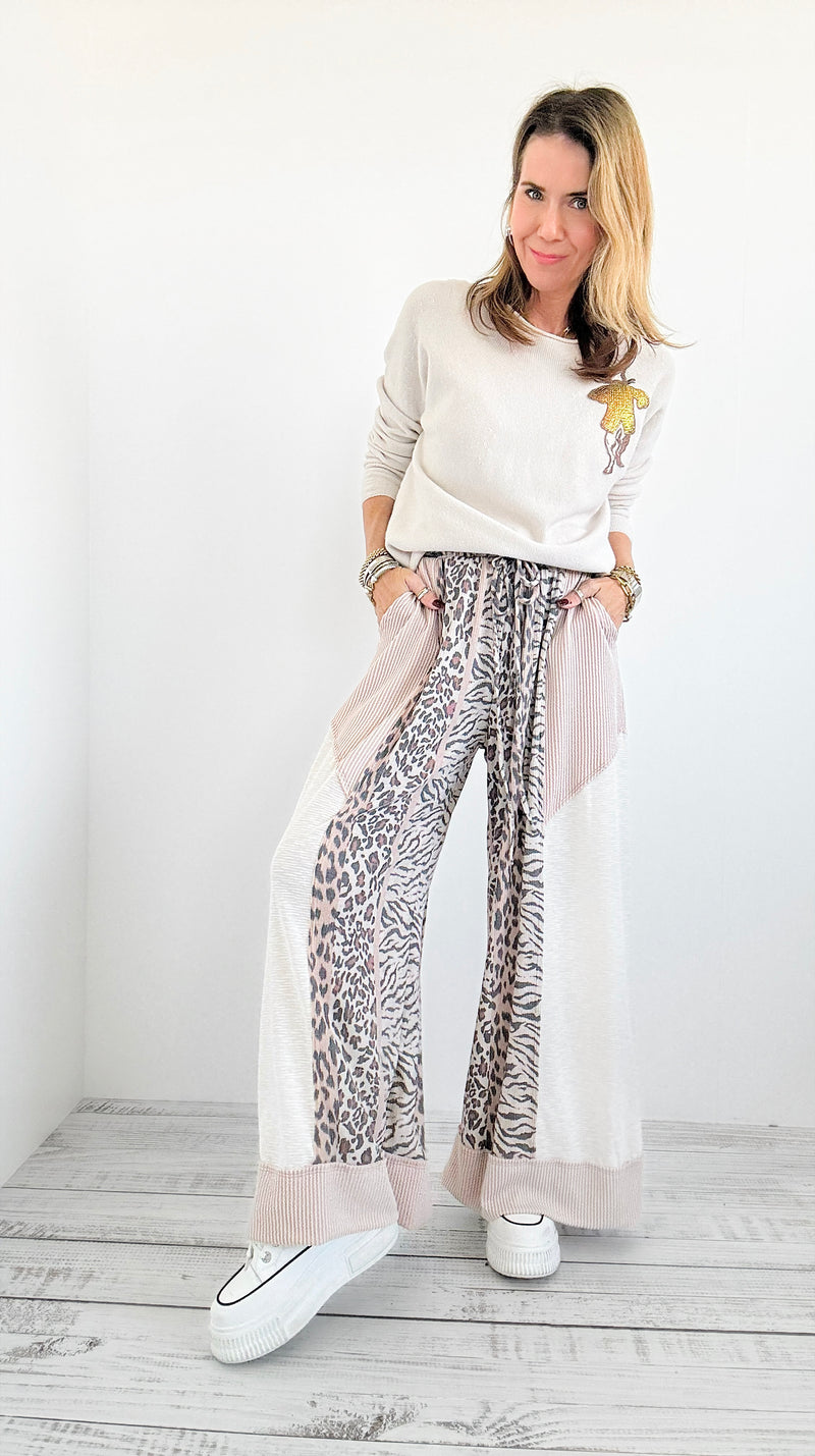 Wild Side Patchwork Pants-170 Bottoms-BucketList-Coastal Bloom Boutique, find the trendiest versions of the popular styles and looks Located in Indialantic, FL