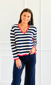 Side Line Spark Button Knit Top-130 Long Sleeve Tops-BIBI-Coastal Bloom Boutique, find the trendiest versions of the popular styles and looks Located in Indialantic, FL