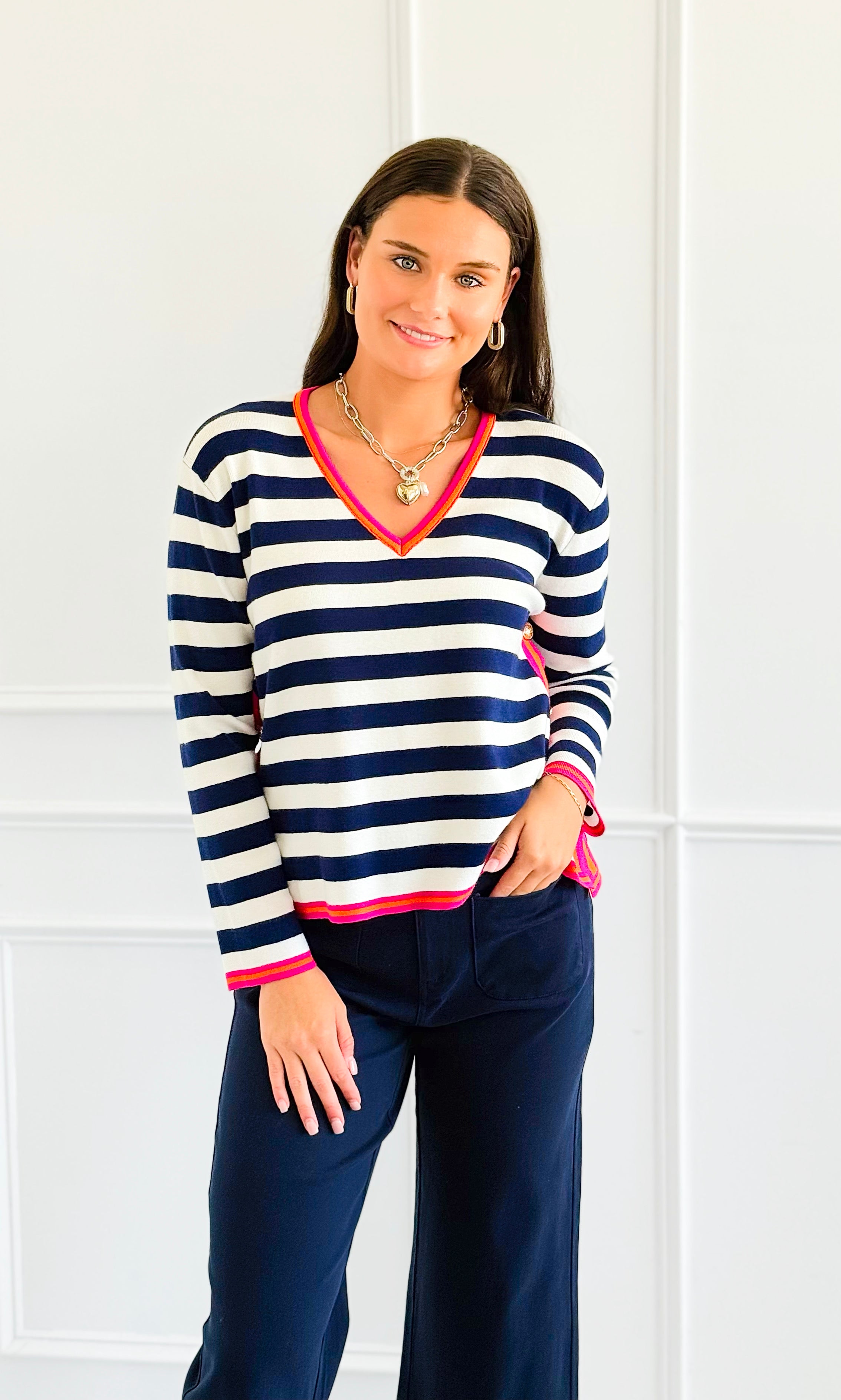 Side Line Spark Button Knit Top-130 Long Sleeve Tops-BIBI-Coastal Bloom Boutique, find the trendiest versions of the popular styles and looks Located in Indialantic, FL