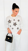 Star Wild Long Sleeve Top- White-110 Long Sleeve Tops-V SKY-Coastal Bloom Boutique, find the trendiest versions of the popular styles and looks Located in Indialantic, FL