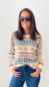 Ski Lodge Knit Sweater-140 Sweaters-Gigio-Coastal Bloom Boutique, find the trendiest versions of the popular styles and looks Located in Indialantic, FL