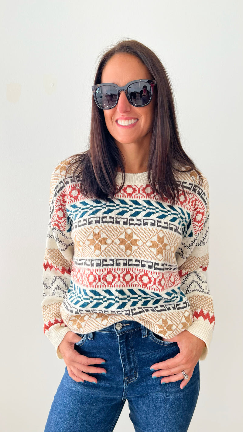 Ski Lodge Knit Sweater-140 Sweaters-Gigio-Coastal Bloom Boutique, find the trendiest versions of the popular styles and looks Located in Indialantic, FL