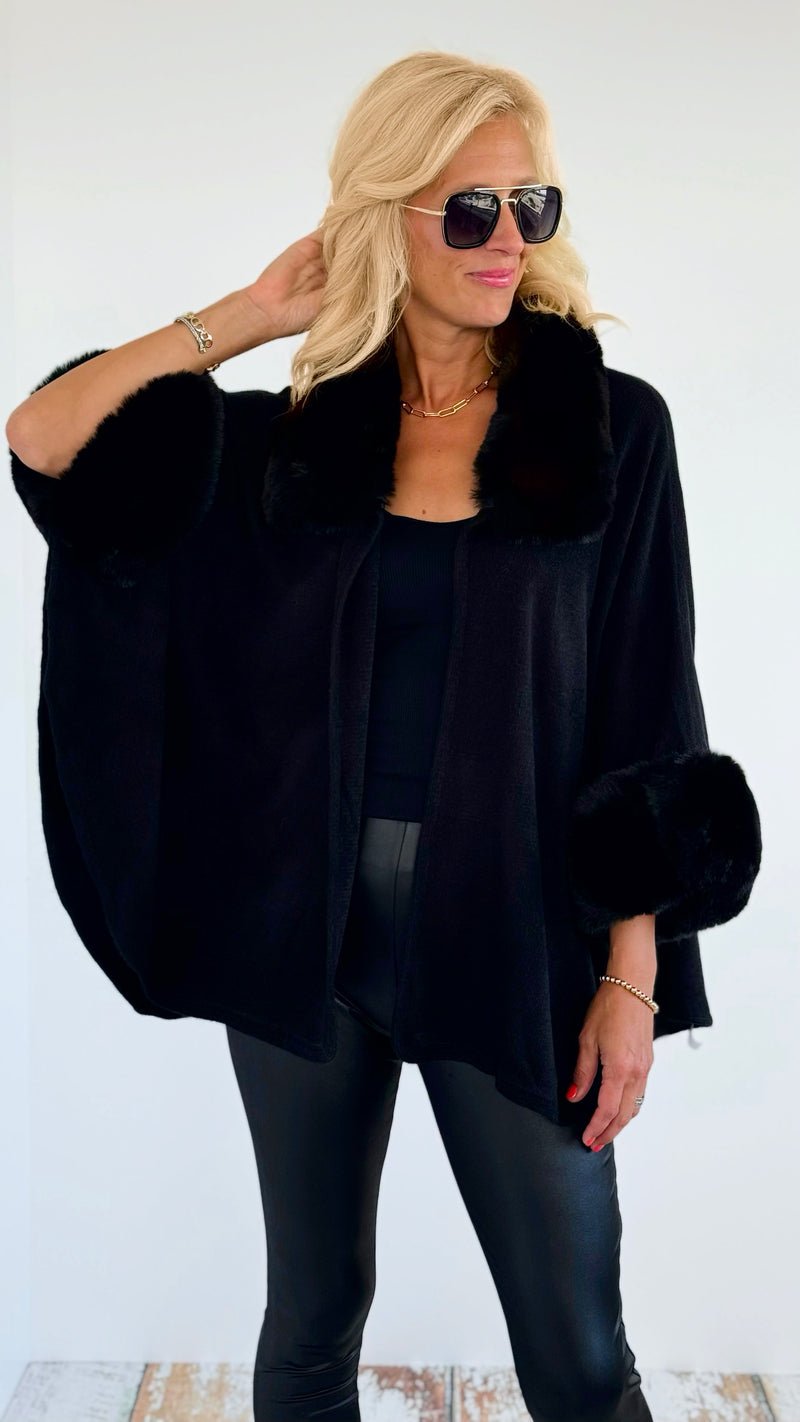 Timeless Faux Fur Coat - Black-160 Jackets-On Blue-Coastal Bloom Boutique, find the trendiest versions of the popular styles and looks Located in Indialantic, FL