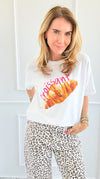 Croissant Italian T-Shirt-110 Short Sleeve Tops-Italianissimo-Coastal Bloom Boutique, find the trendiest versions of the popular styles and looks Located in Indialantic, FL