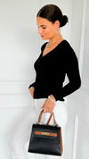 Button Me Up Ribbed Top - Black-130 Long Sleeve Tops-YELETE-Coastal Bloom Boutique, find the trendiest versions of the popular styles and looks Located in Indialantic, FL