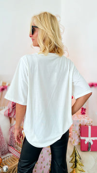 Sequin Nutcracker T-Shirt Dress/Tunic - White-200 Dresses/Jumpsuits/Rompers-Why Dress-Coastal Bloom Boutique, find the trendiest versions of the popular styles and looks Located in Indialantic, FL