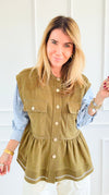 Stripe Contrast Top-130 Long Sleeve Set-sew in love-Coastal Bloom Boutique, find the trendiest versions of the popular styles and looks Located in Indialantic, FL