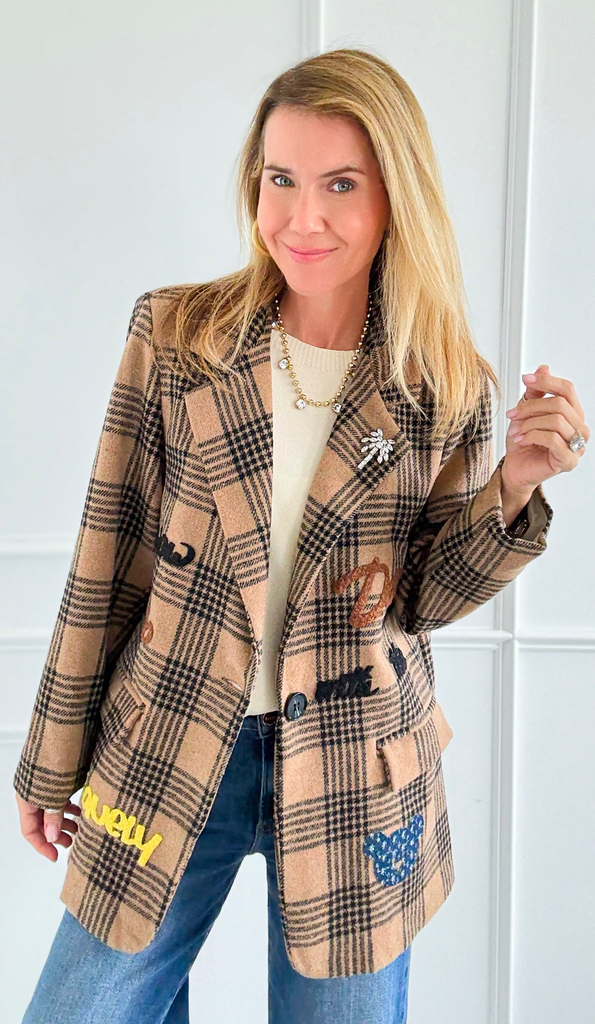 Palm Angels Plaid Italian Jacket-160 Jackets-TATTOO Z-Coastal Bloom Boutique, find the trendiest versions of the popular styles and looks Located in Indialantic, FL