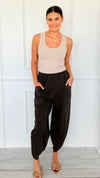 Structure & Ease Italian Barrel Pant- Brown-100 Pants-AZUL MONACO-Coastal Bloom Boutique, find the trendiest versions of the popular styles and looks Located in Indialantic, FL