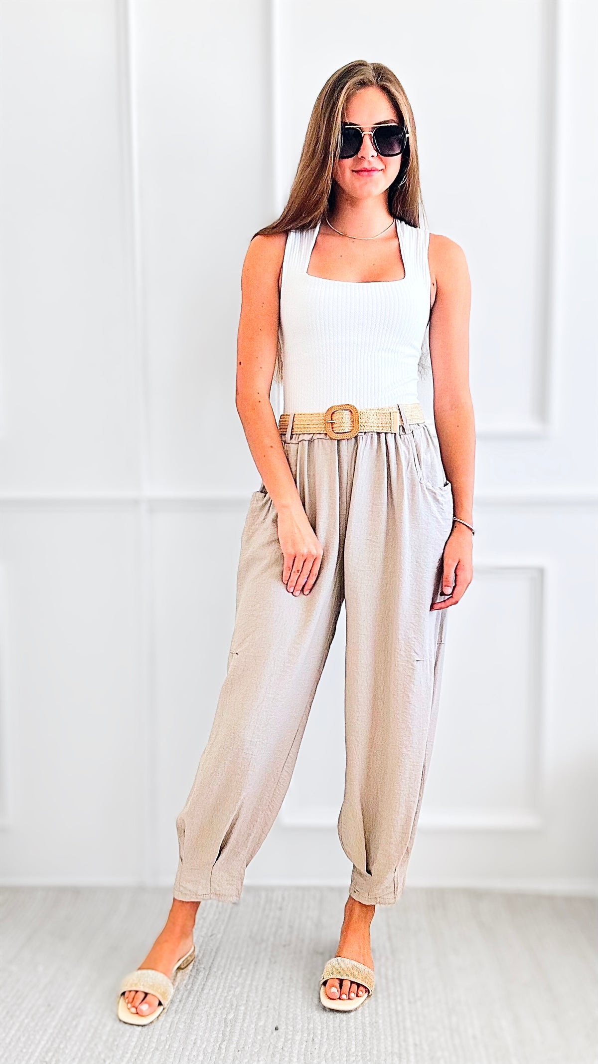 Patagonia Italian Pants - Taupe-100 Pants-Italianissimo-Coastal Bloom Boutique, find the trendiest versions of the popular styles and looks Located in Indialantic, FL