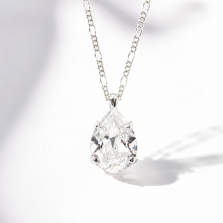 Teardrop Pendant Necklace - Clear - Katora