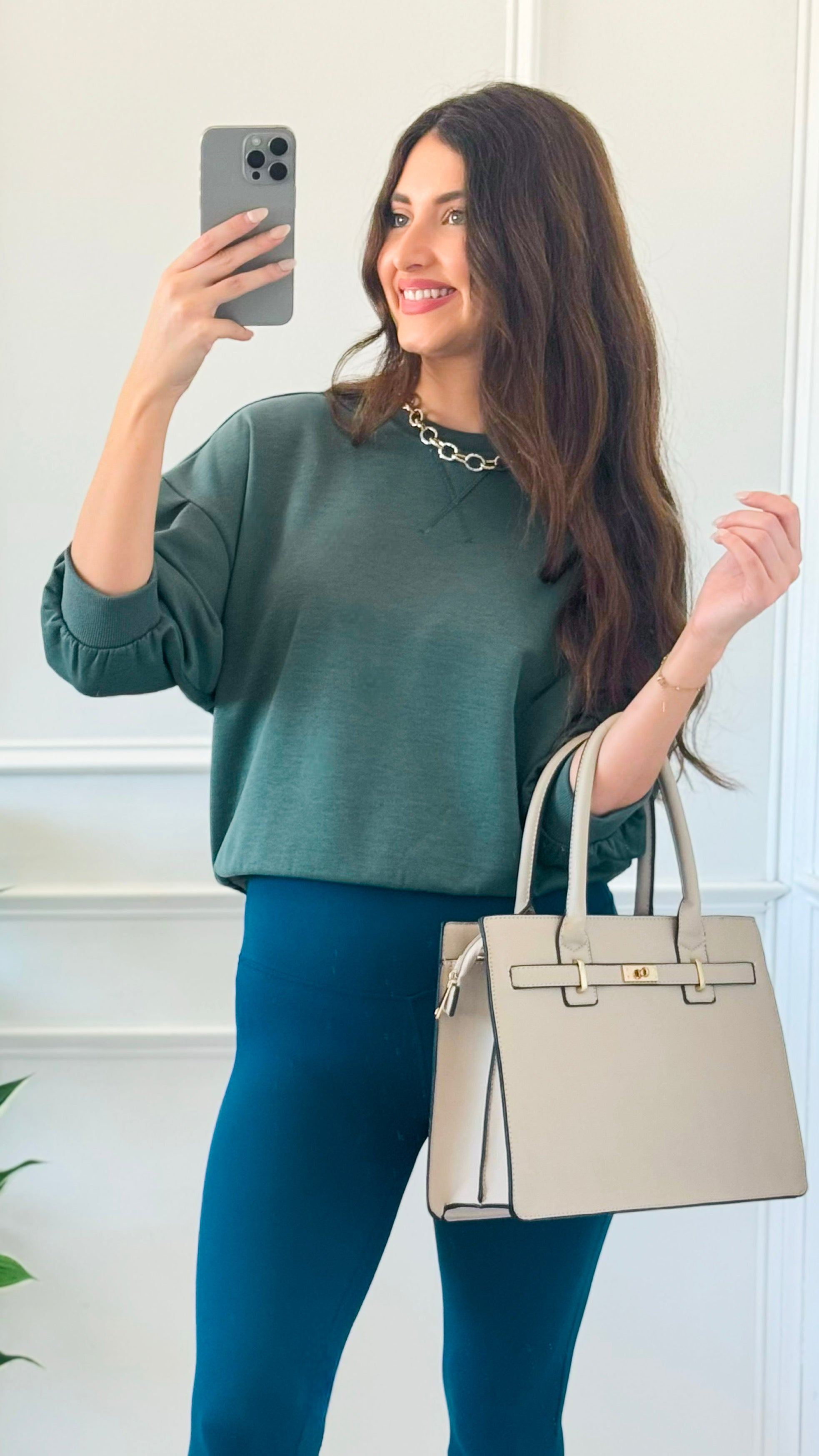 Relaxed Stretch Dolman Sweatshirt