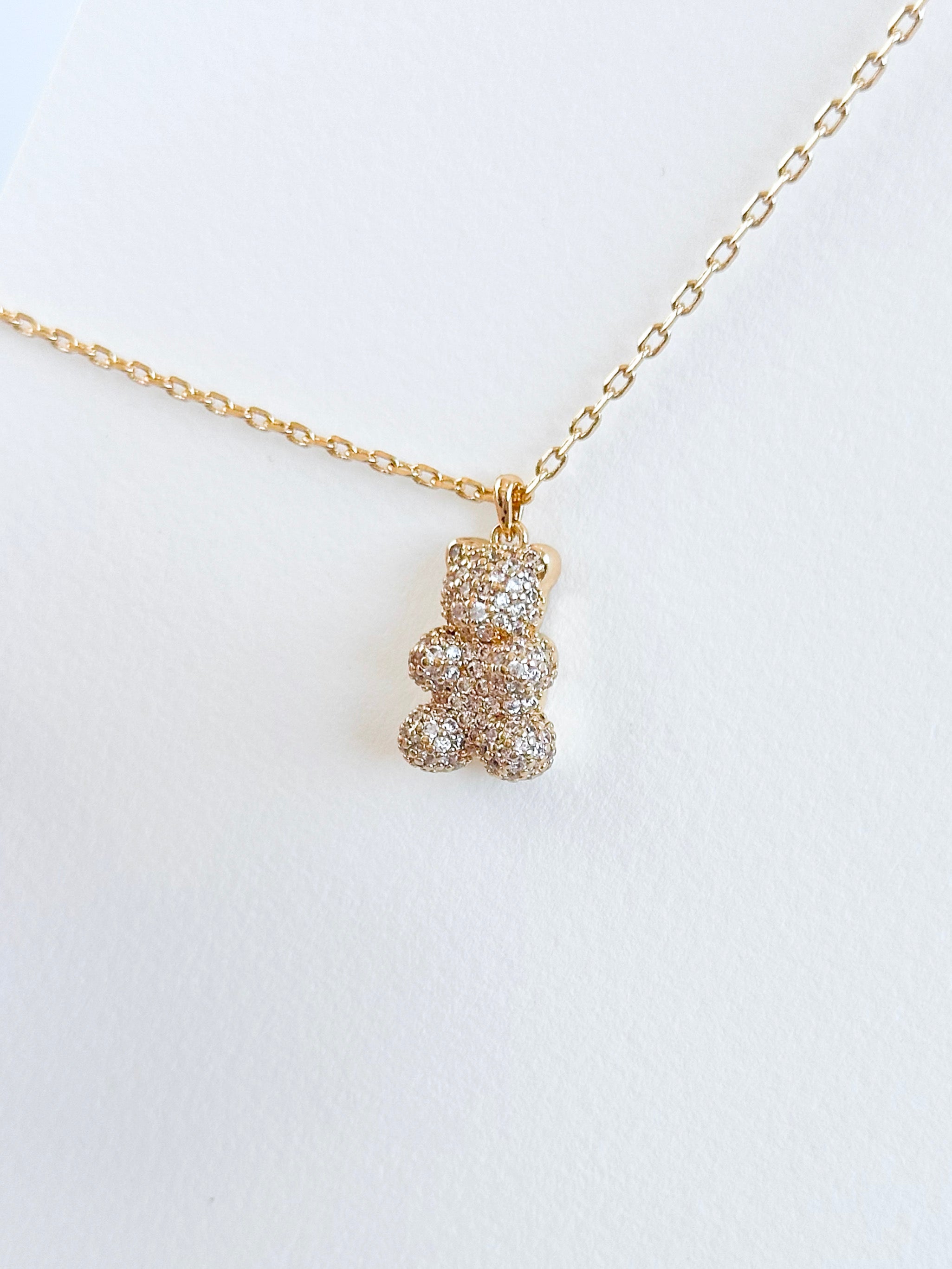 Micropave Bear Necklace-230 Jewelry-NYW-Coastal Bloom Boutique, find the trendiest versions of the popular styles and looks Located in Indialantic, FL