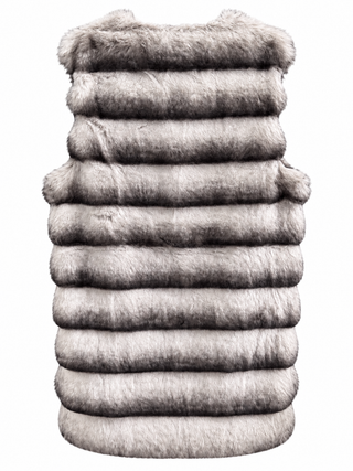 Winter Frost Faux Fur Vest - Gray