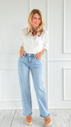 Weekend Breeze Straight Ankle Jeans-190 Denim-Mica Denim-Coastal Bloom Boutique, find the trendiest versions of the popular styles and looks Located in Indialantic, FL