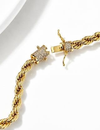 Micropave Clasp Twisted Necklace