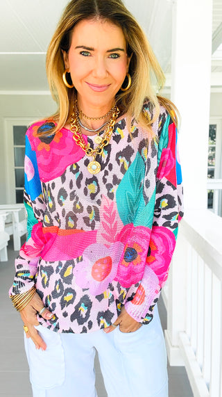 Italian St Tropez Wild Bloom Sweater - Designed by CB.
