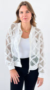 Noir Texture Statement Jacket - White-160 Jackets-L MASSIMO-Coastal Bloom Boutique, find the trendiest versions of the popular styles and looks Located in Indialantic, FL