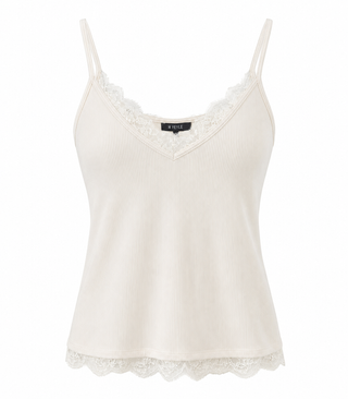 Lace Trim Cami - Cream