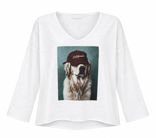 California Dreamin Dog  Italian Top- White