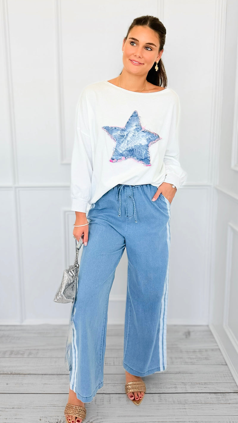 Boardwalk Breeze Stripe Pants-190 Denim-SO ME-Coastal Bloom Boutique, find the trendiest versions of the popular styles and looks Located in Indialantic, FL