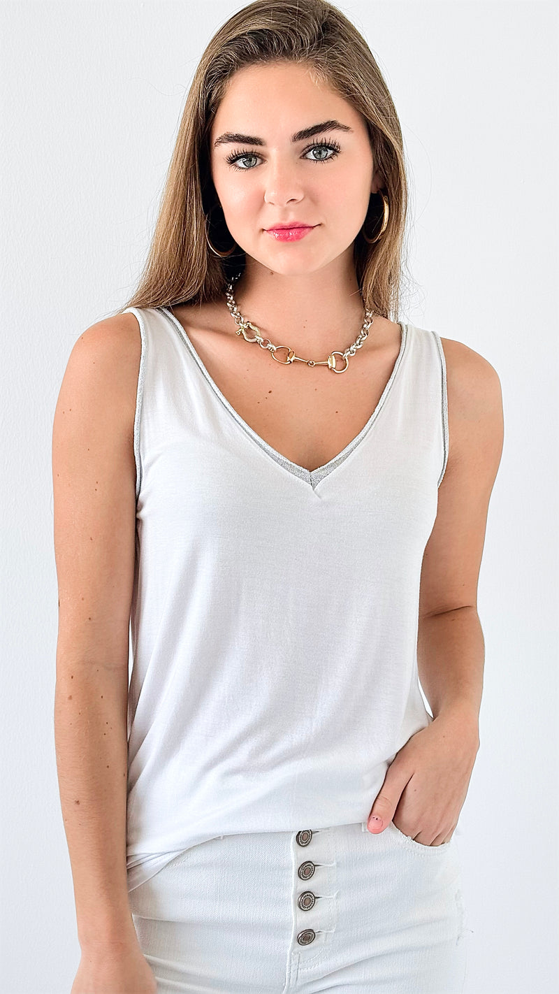 Sparkle Edge Tank Top-100 Sleeveless Tops-VENTI6 OUTLET-Coastal Bloom Boutique, find the trendiest versions of the popular styles and looks Located in Indialantic, FL