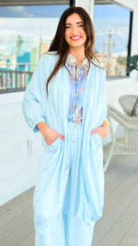 Comfort Silk Touch Italian Cardigan- Sky Blue
