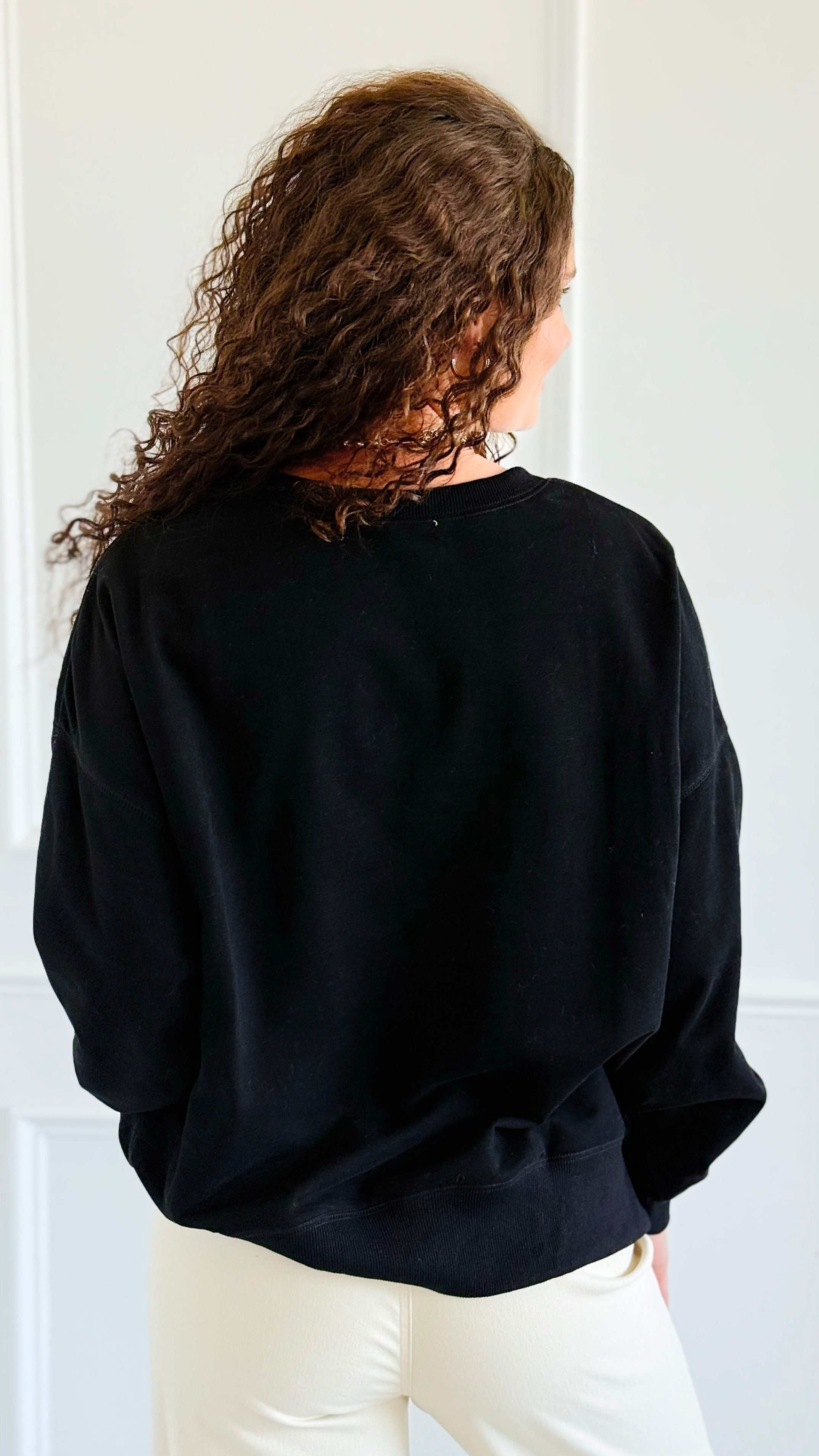 Touchdown Pearl Patch Sweatshirt-110 Long Sleeve Tops-Peach Love California-Coastal Bloom Boutique, find the trendiest versions of the popular styles and looks Located in Indialantic, FL