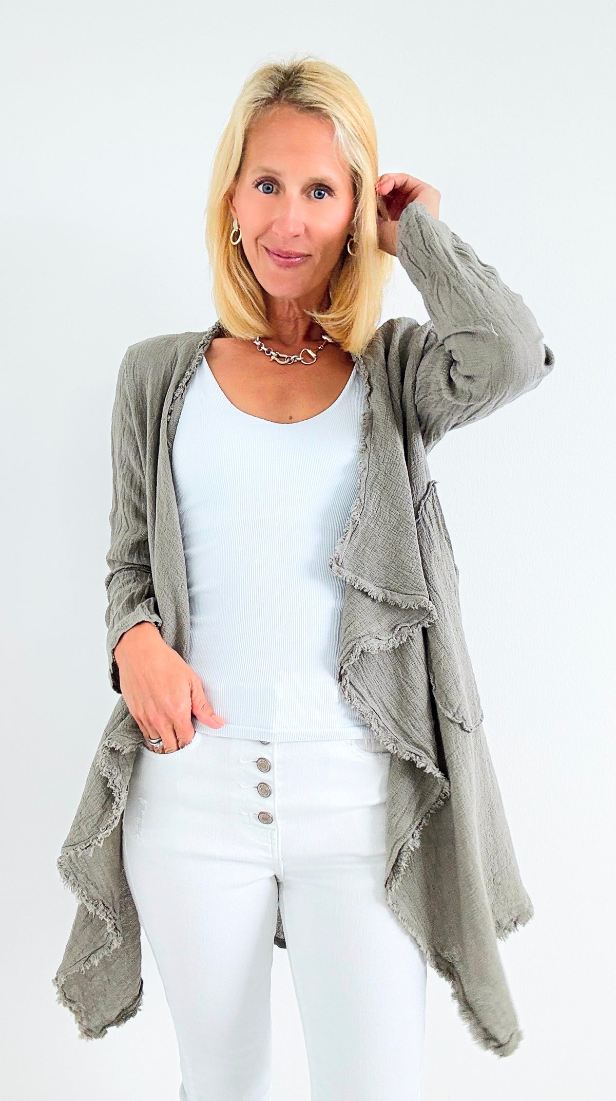 Seaside Breeze Drape Cardigan - Mocha-150 Cardigans/Layers-V6-Coastal Bloom Boutique, find the trendiest versions of the popular styles and looks Located in Indialantic, FL