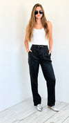 City Noir Pleated Pants-170 Bottoms-Vibrant M.i.U-Coastal Bloom Boutique, find the trendiest versions of the popular styles and looks Located in Indialantic, FL