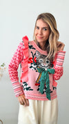 Kitt Kat Embroidered Statement Sweater-140 Sweaters-CBALY-Coastal Bloom Boutique, find the trendiest versions of the popular styles and looks Located in Indialantic, FL