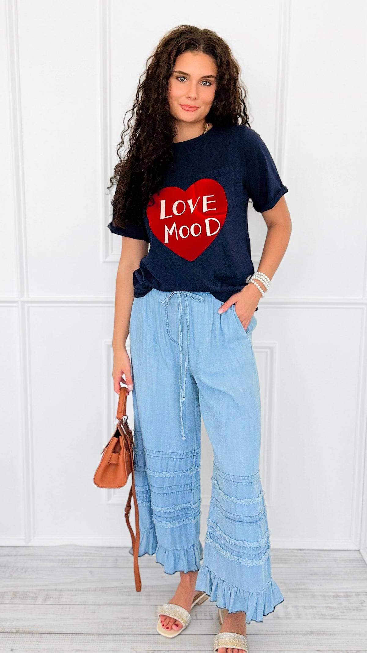Ruffle Drift Drawcord Tencel Pant-100 Pants-EASEL-Coastal Bloom Boutique, find the trendiest versions of the popular styles and looks Located in Indialantic, FL