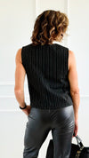 Love In Stripes Italian Vest-100 Sleeveless Tops-MILAN SLV-Coastal Bloom Boutique, find the trendiest versions of the popular styles and looks Located in Indialantic, FL