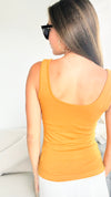 Crazy Beautiful Built In Bra Tank - Mustard-220 Intimates-Elietian-Coastal Bloom Boutique, find the trendiest versions of the popular styles and looks Located in Indialantic, FL