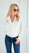 Modern Edge Snap Jacket - Off White-160 Jackets-IRIS-Coastal Bloom Boutique, find the trendiest versions of the popular styles and looks Located in Indialantic, FL