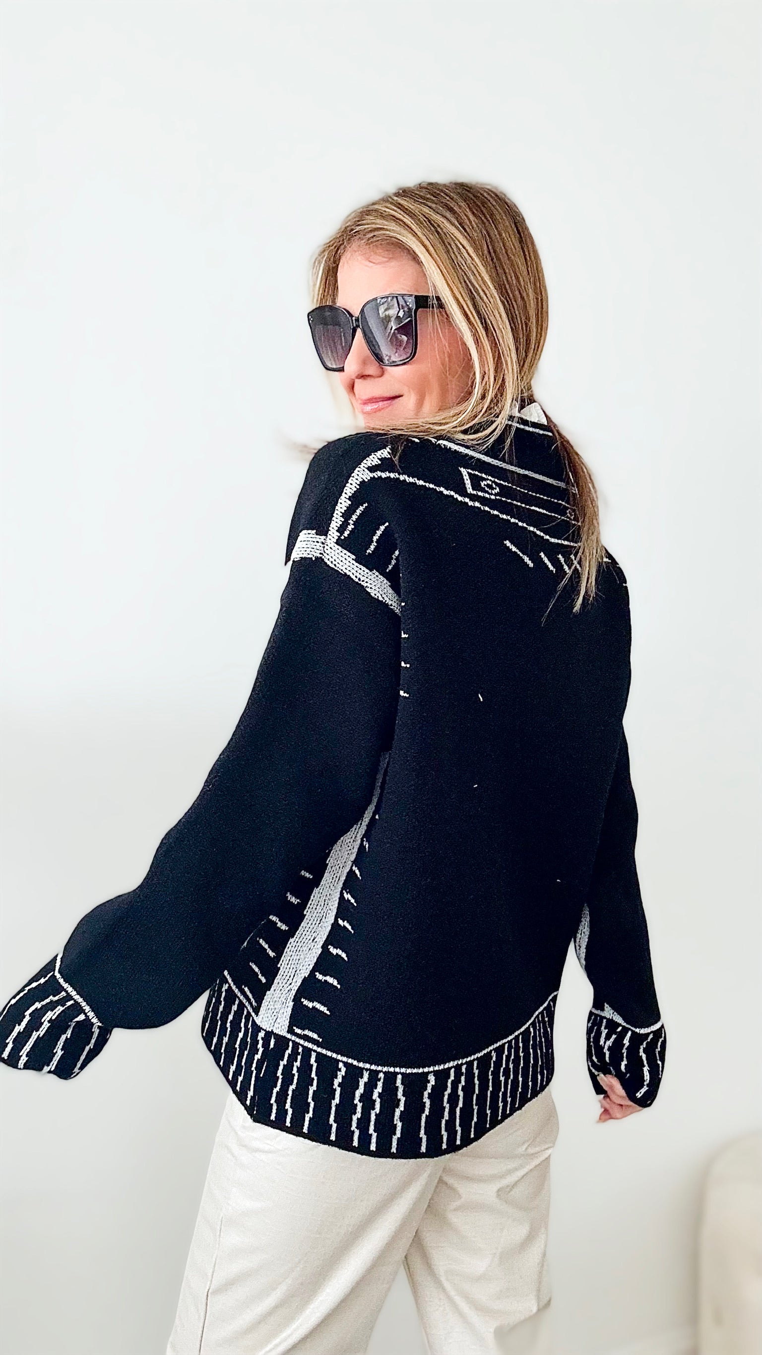 Real Deal Graffiti Cardigan - Black-150 Cardigan Layers-Chasing Bandits-Coastal Bloom Boutique, find the trendiest versions of the popular styles and looks Located in Indialantic, FL