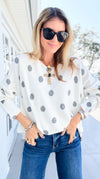 Shadow Dots Italian Milano Sweater-140 Sweaters-SORPRESA-Coastal Bloom Boutique, find the trendiest versions of the popular styles and looks Located in Indialantic, FL