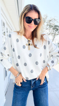 Shadow Dots Italian Milano Sweater-140 Sweaters-SORPRESA-Coastal Bloom Boutique, find the trendiest versions of the popular styles and looks Located in Indialantic, FL