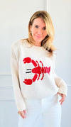 Coastal Charm Lobster Sweater-150 Cardigans/Layers-Bailey Rose-Coastal Bloom Boutique, find the trendiest versions of the popular styles and looks Located in Indialantic, FL