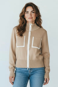 Chic Contrast Ribbed Cardigan-150 Cardigans/Layers-Chasing Bandits-Coastal Bloom Boutique, find the trendiest versions of the popular styles and looks Located in Indialantic, FL